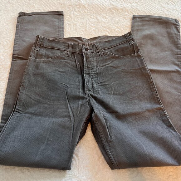 Vintage 1980s Levi's 519 Corduroy Pants Straight Leg Gray USA Made 34x36 NEW - Picture 4 of 6